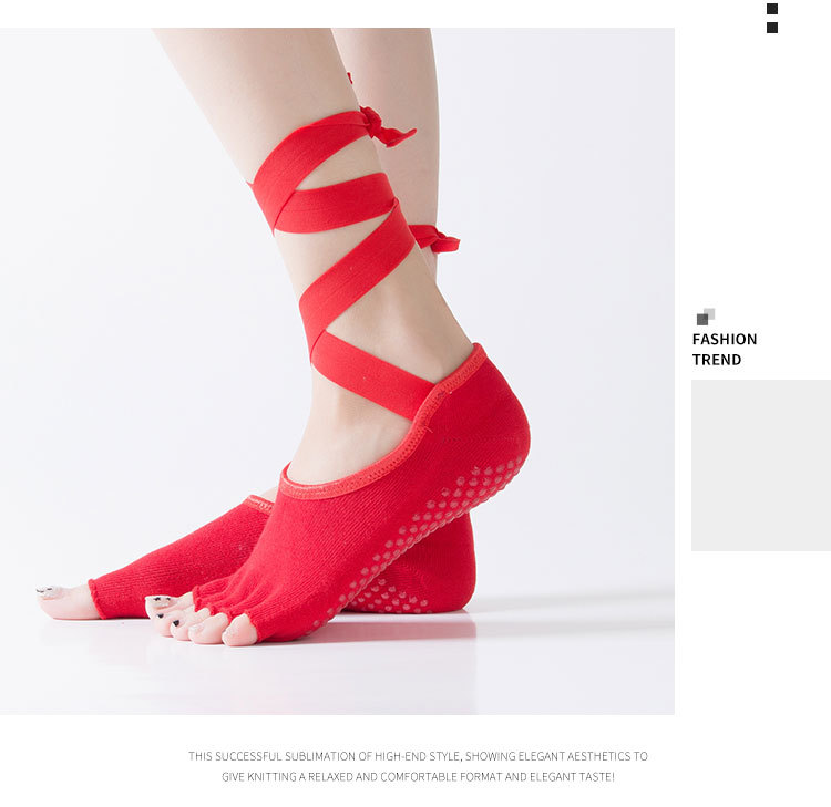 【现货直发】系带绑五指分趾瑜伽袜专业菩提拉防滑袜跨境亚马逊款详情13
