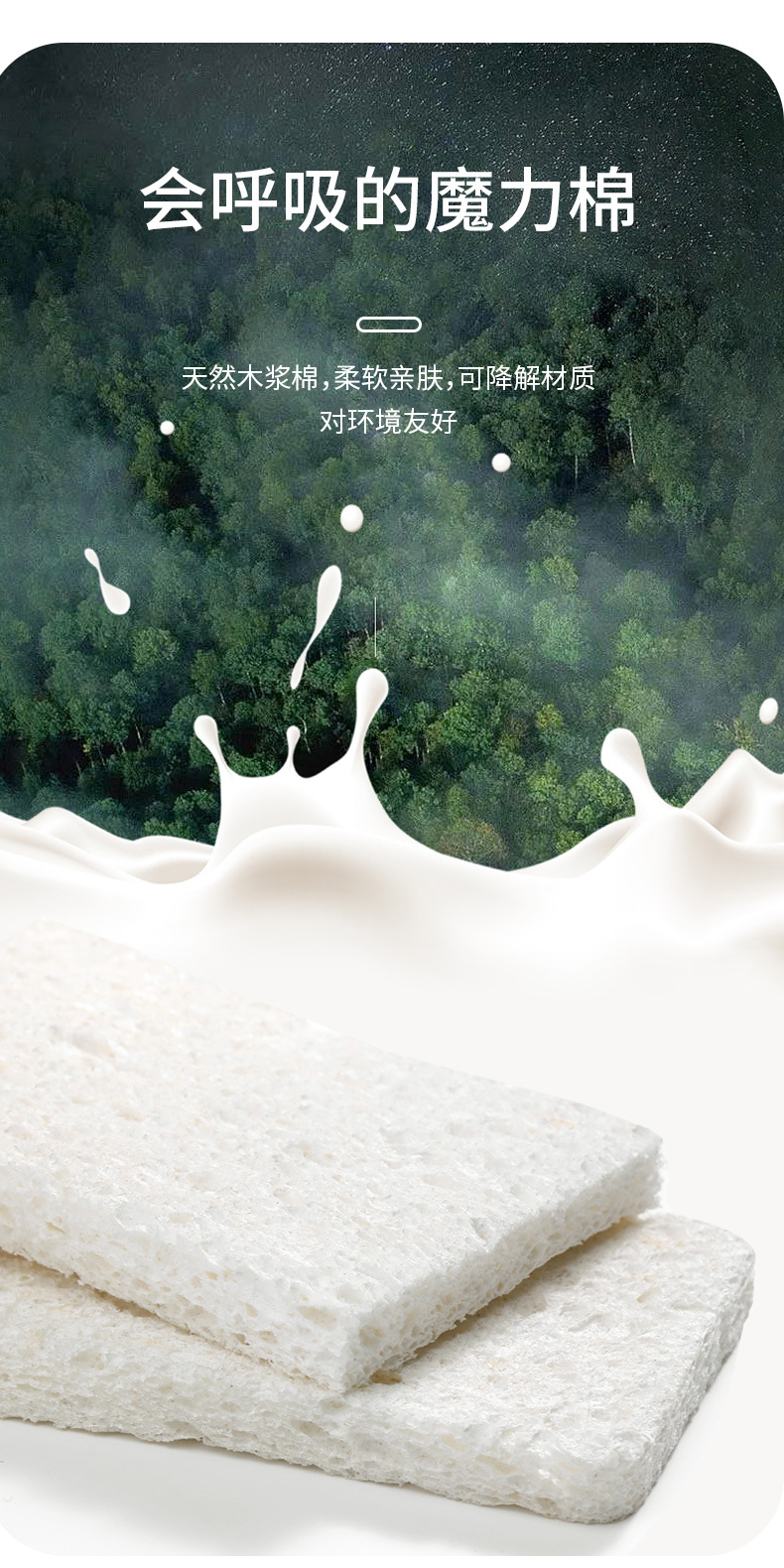 FaSoLa household sink long strip absorbent cotton kitchen sink splash-proof water barrier board dishwashing wood pulp cotton scouring pad pic 22