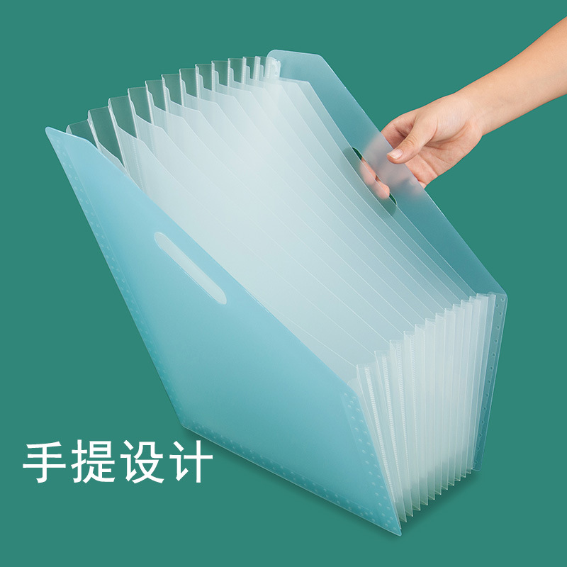 13-compartment slanted standing vertical organ bag file storage bag, retractable multi-layer student test paper folder pic 10