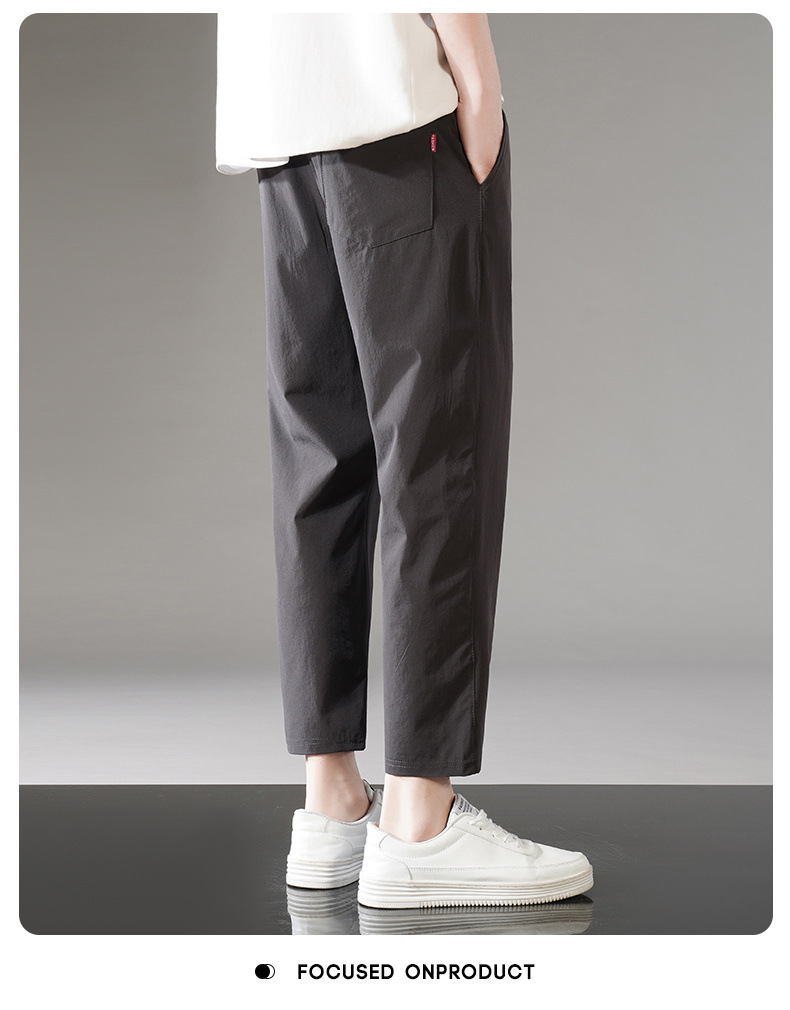 冰丝裤子男夏季新款薄款运动休闲九分裤大码宽松直筒卫裤速干男裤详情28