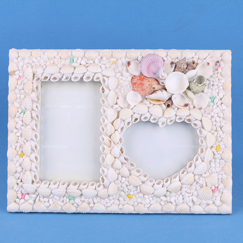 丽飞工艺奢华相框大自然贝壳像框架 多彩海螺浪漫婚妙照相框海洋风格 批详情5