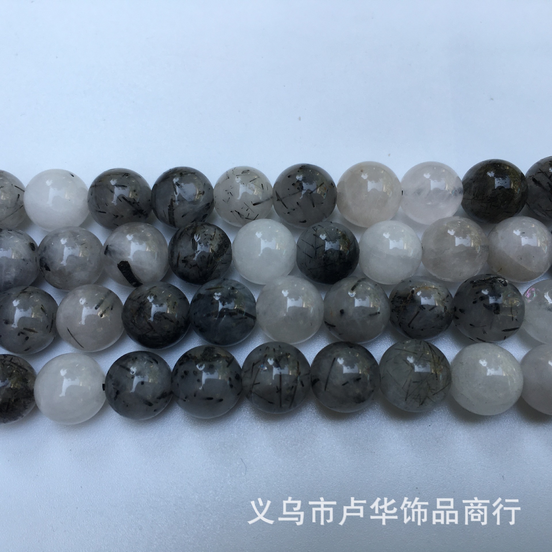 Cross-border direct sales of semi-finished natural stone black hair crystal round beads, Han-style hairpins, loose beads, handcrafted jewelry accessories wholesale pic 4