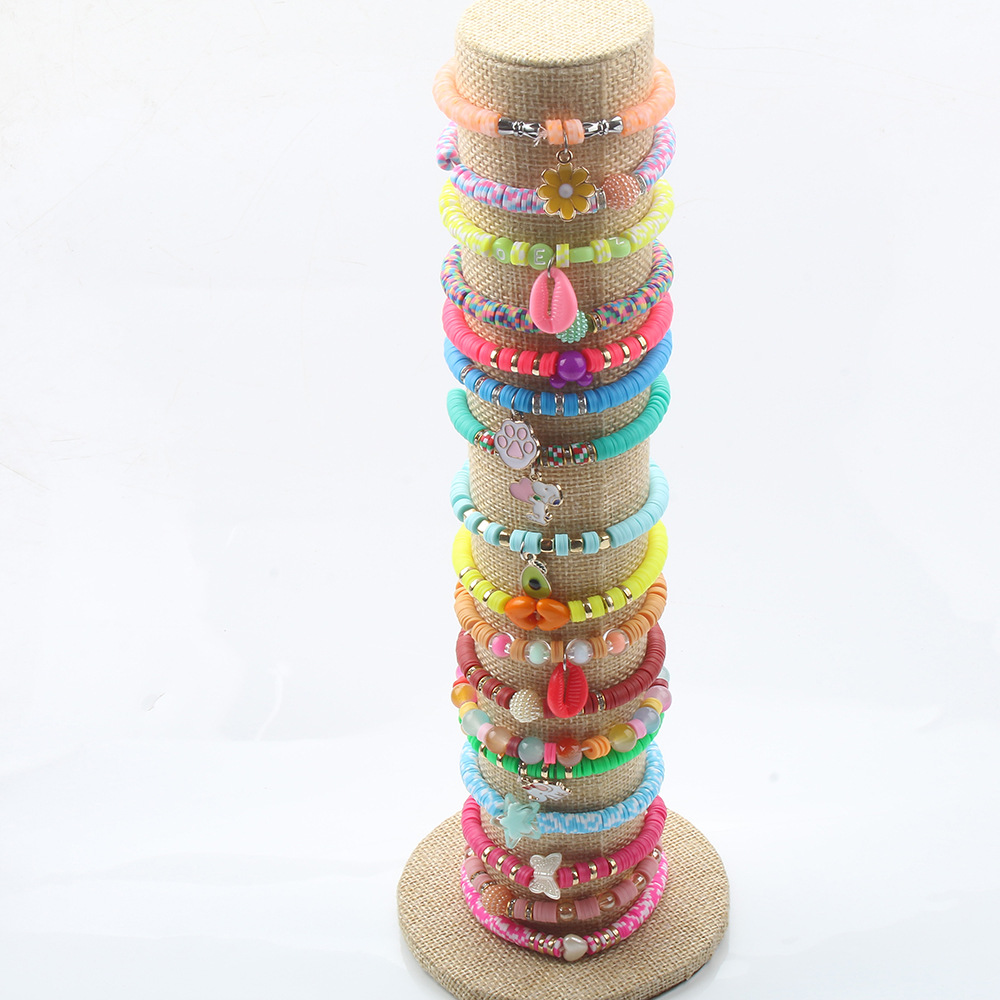 软陶片串珠单色6mm DIY手链项链首饰制作饰品配件30格软陶片盒装详情1