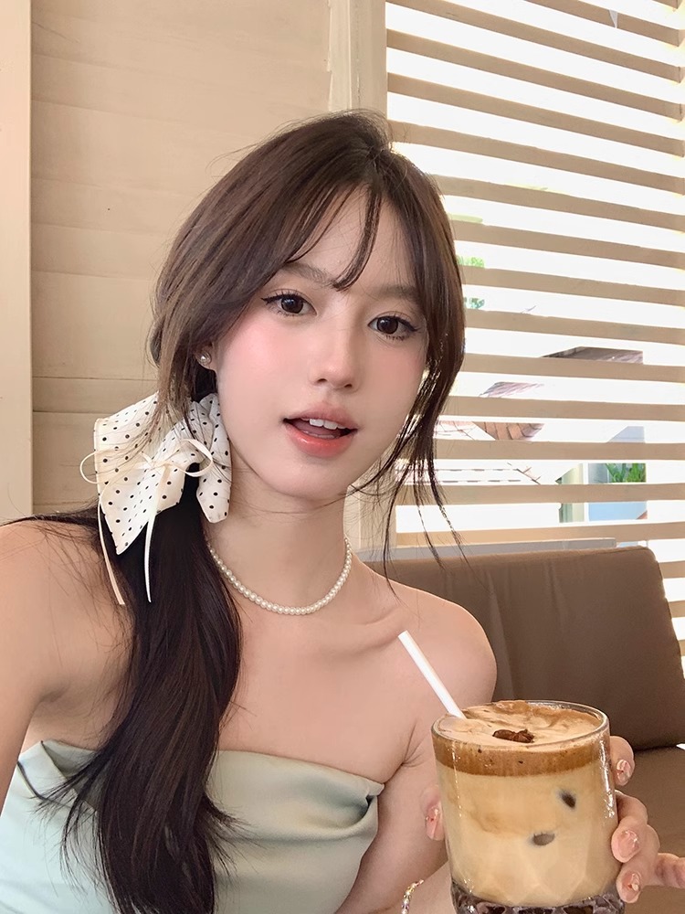 Chiang Mai holiday simple polka dot bow hair tie headband hair accessory, French fashion ponytail ribbon hair accessory for women pic 16