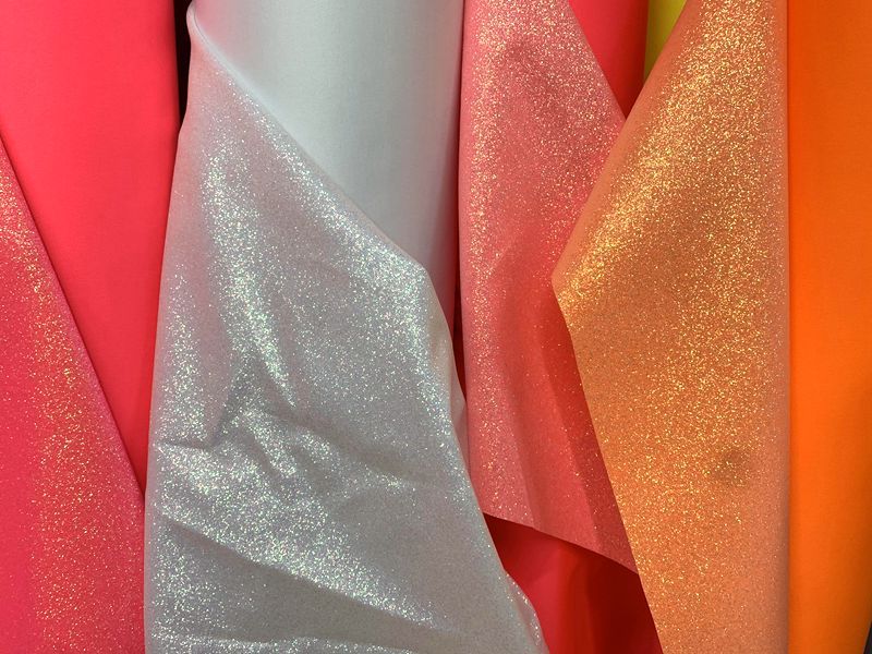 Polyester stretch fabric, toy fabric, seven-color powder headwear, hair accessory, bag fabric, Gree magic color laser fabric pic 6