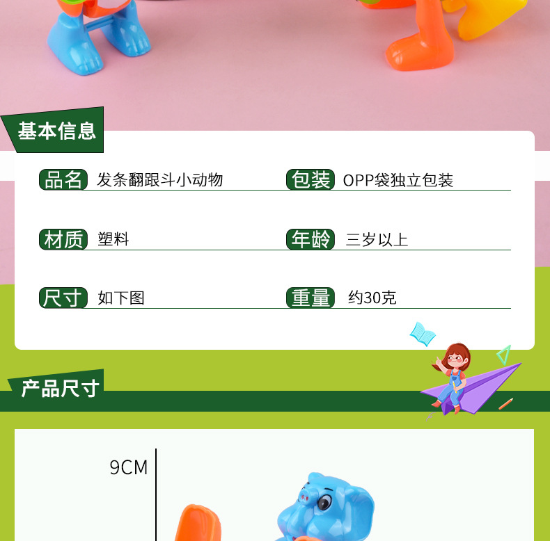 儿童发条玩具上链会翻跟斗小动物益智趣味男女孩创意玩具地摊批发详情12
