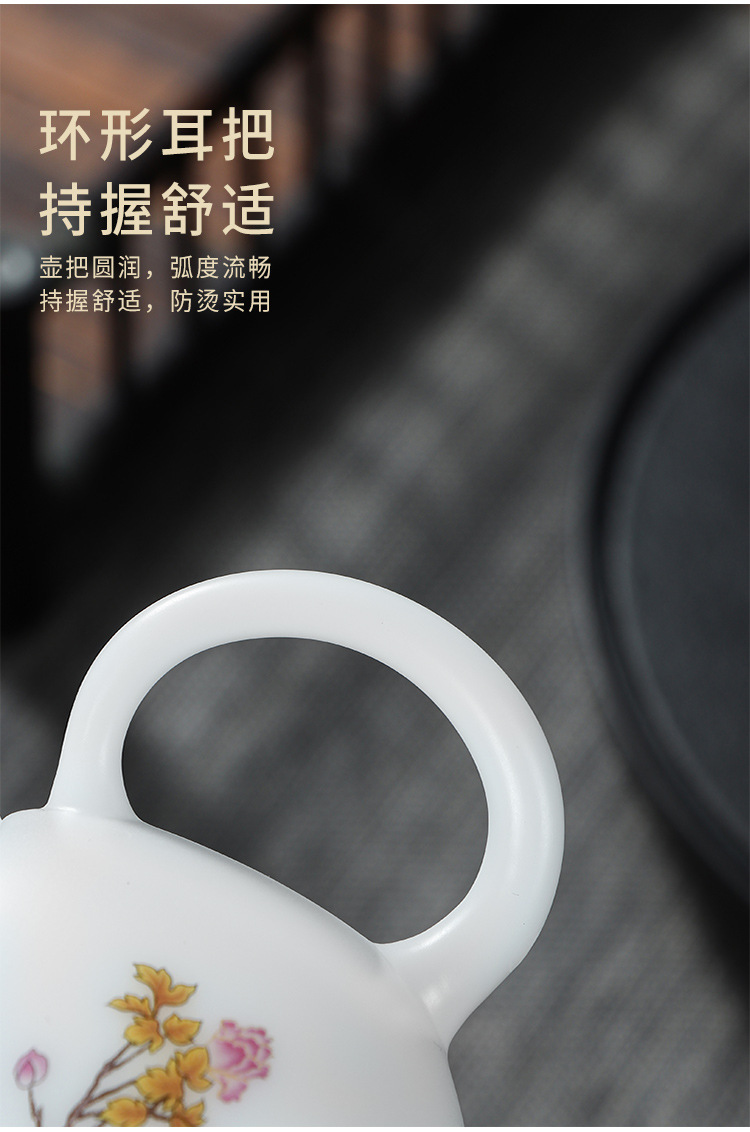 冰种玉瓷龙蛋壶大师手作功夫茶泡茶壶高端手工精密收藏送礼单茶壶详情14