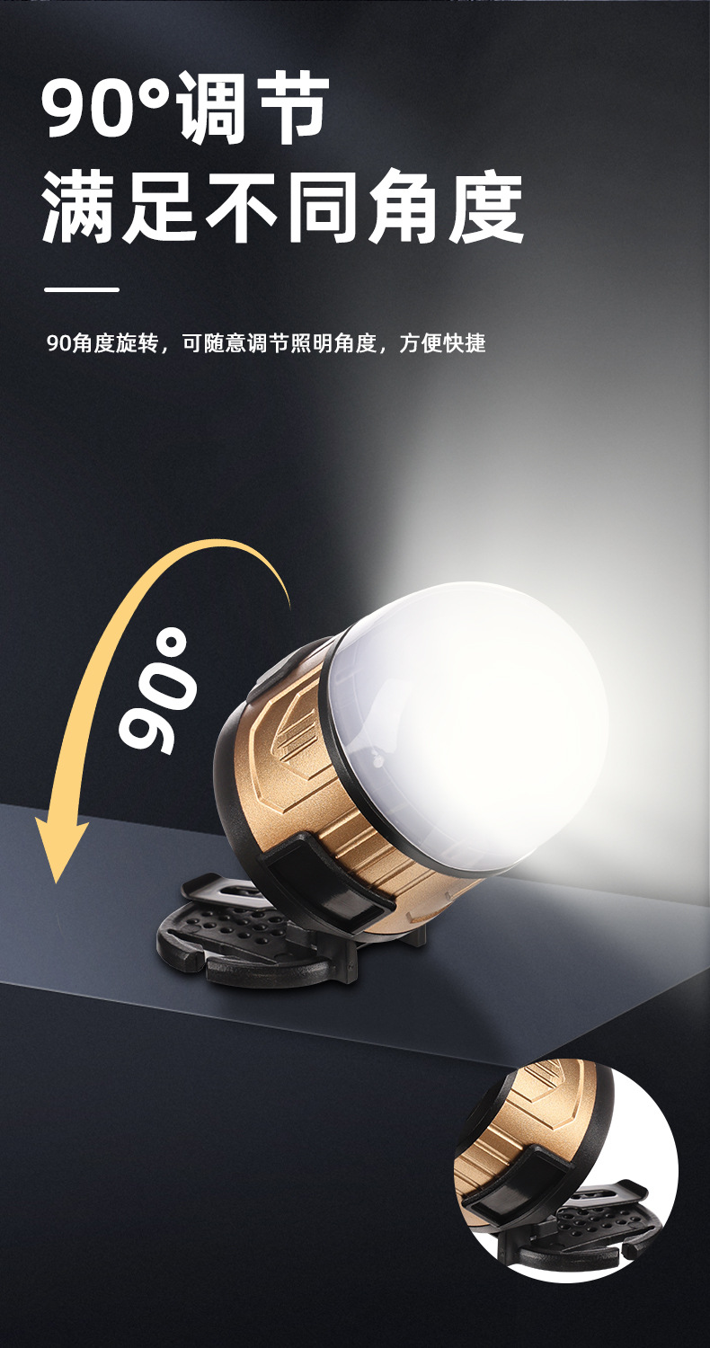 跨境多功能头灯 骑行灯磁吸工作灯 强光头戴式灯 夜钓巡逻探索灯详情9