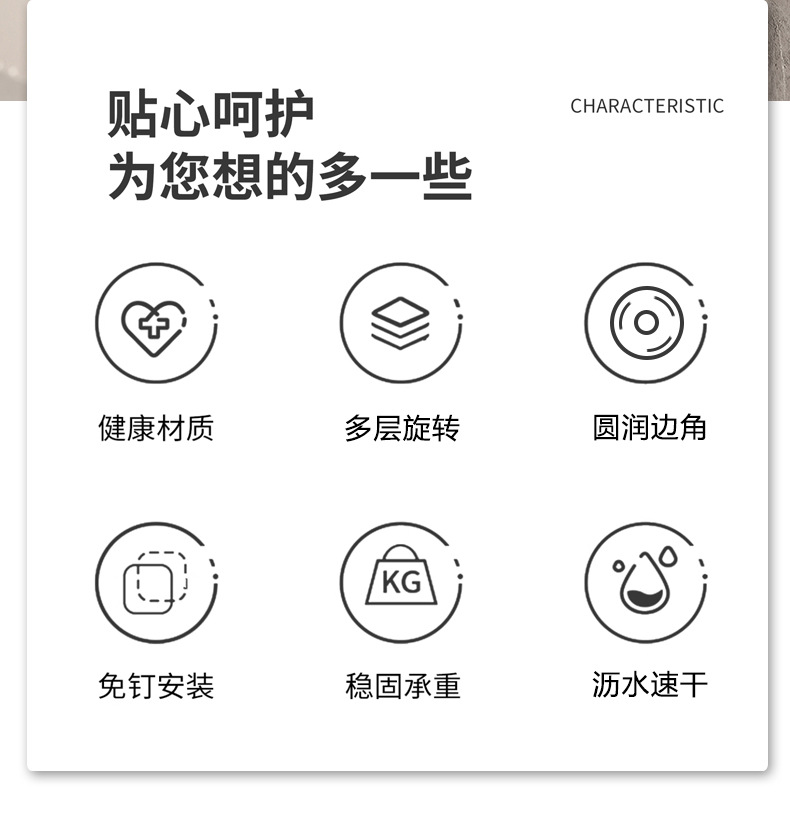 吸盘旋转肥皂盒壁挂式免打孔家用沥水多层香皂置物架2024新款详情12