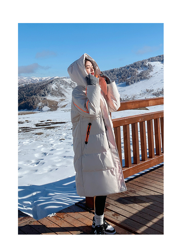 2022 mujer engrosada sobre la rodilla suelta abajo chaqueta regular medio largo commuter solid color abajo invierno nuevo pic 18
