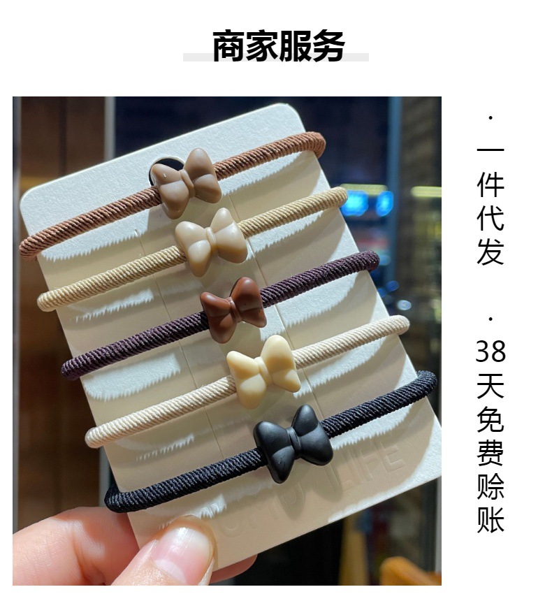 新款蝴蝶结发圈头绳女韩版小清新扎头发手链两用情侣小皮筋发绳女详情4