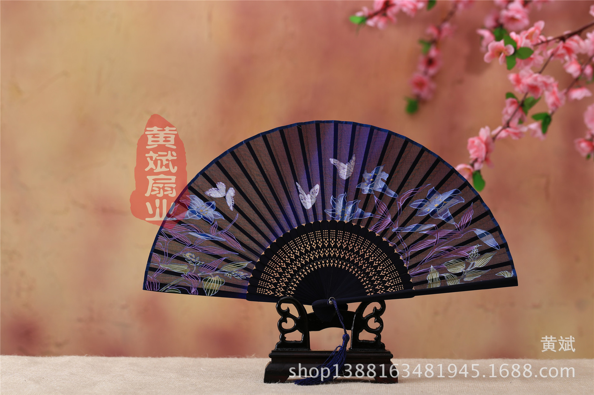 古风古典礼品真丝竹扇子日式和风扇樱花扇 折扇批发 舞蹈道具扇详情18