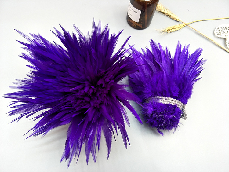 Dyed chicken feathers 4-6, white pointed, colored feather ornaments, corsages, headwear, hat flowers, dream catchers, cat teasing sticks materials pic 16