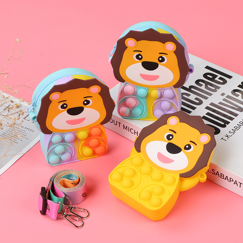 跨境灭鼠先锋硅胶包包卡通独角兽单肩斜跨硅胶包解压硅胶零钱包详情21