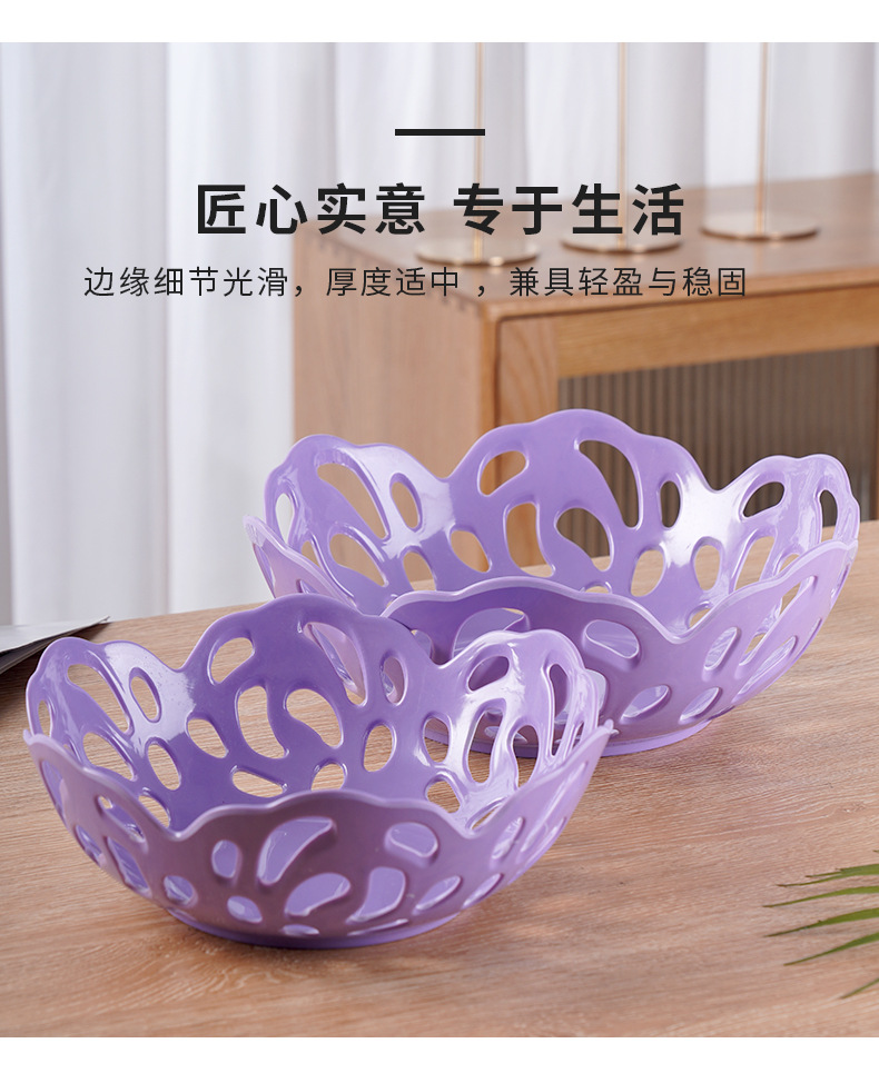 Draining basket, colorful classic melamine fruit plate, hollowed-out fruit basket, fruit plate, kitchen vegetable basket, living room, home, daily use pic 16