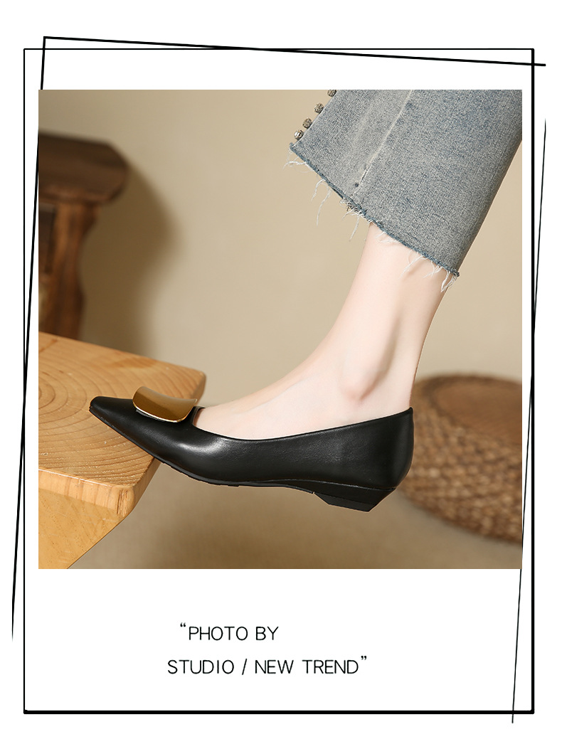 网红法式低跟单鞋女新款气质方扣软皮不磨脚平底鞋百搭浅口女鞋子详情18