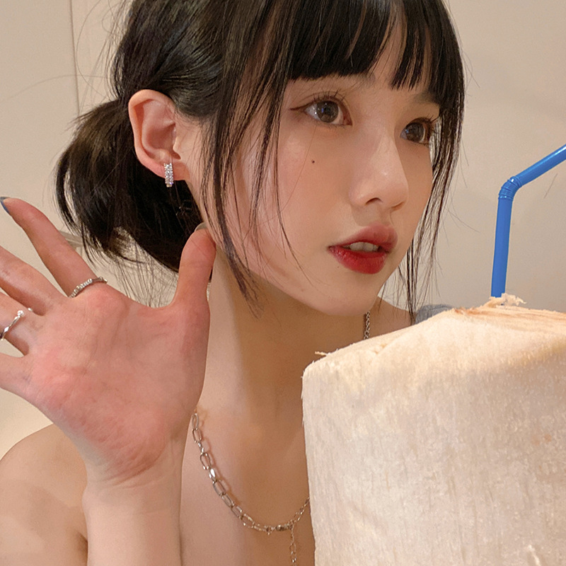 睡觉不用摘锆石耳圈女ins冷淡风高级感耳扣百搭小众设计耳环耳饰详情25