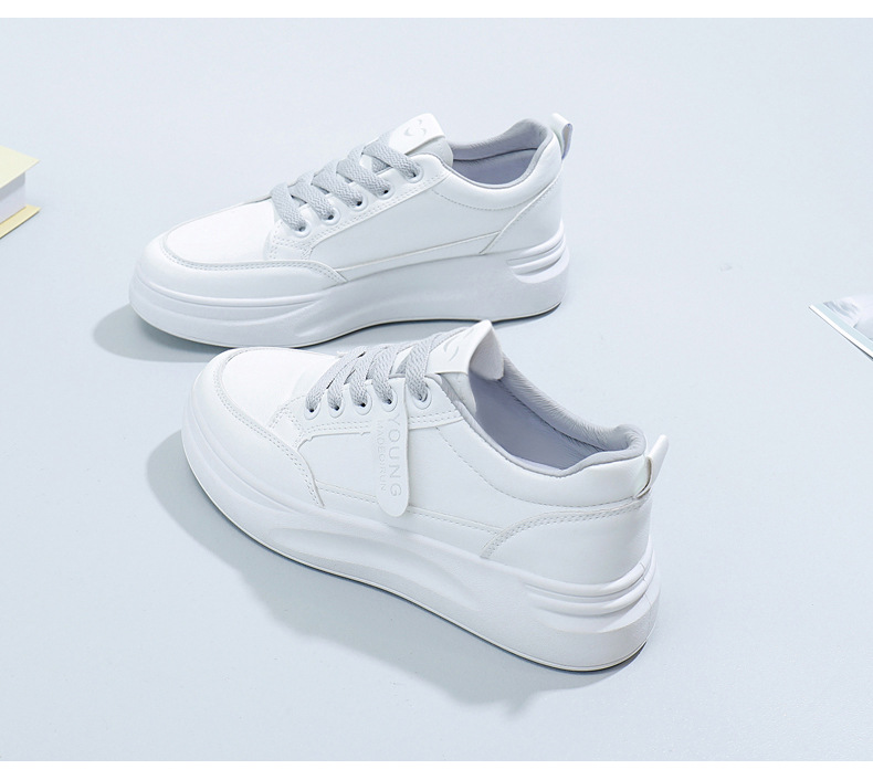 2024爆款春秋季轻便小白鞋皮面增高软底女士透气厚底运动休闲鞋女详情24