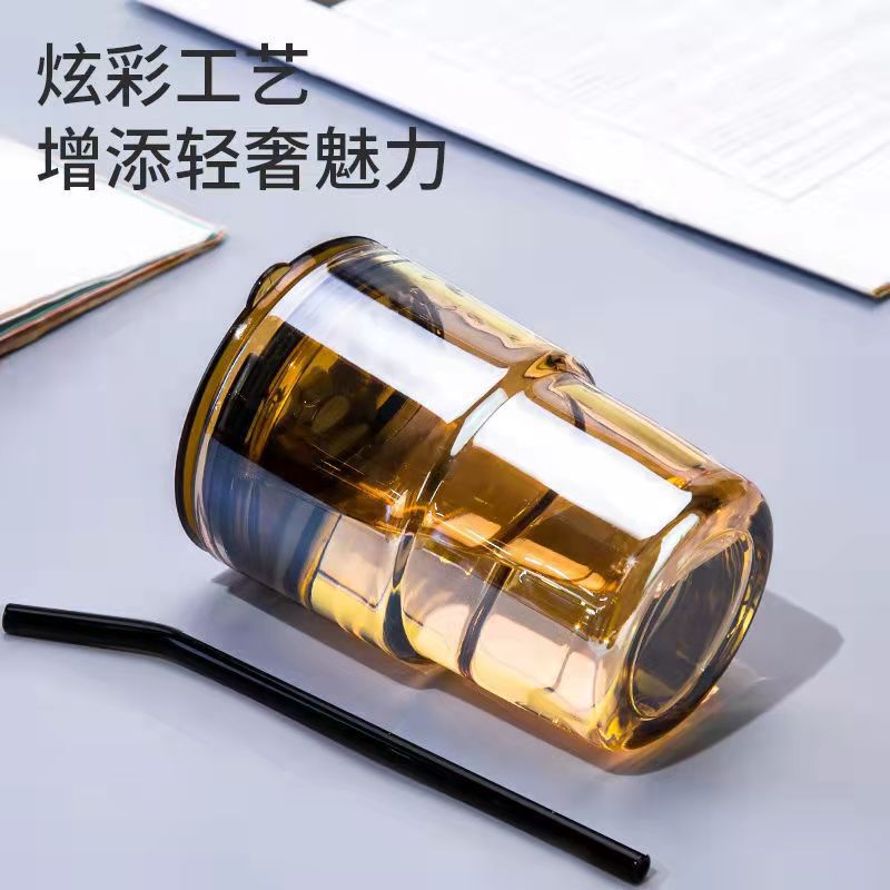 Creative bamboo joint cup, glass straw cup, travel cup, portable glass cup, office coffee cup, opening event gift pic 4