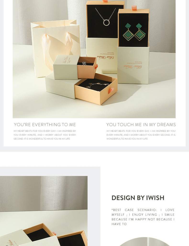 Wholesale of white powder drawer boxes, jewelry storage, ring boxes, stud earrings, bracelets, Ins-style accessories and pull-out boxes pic 13