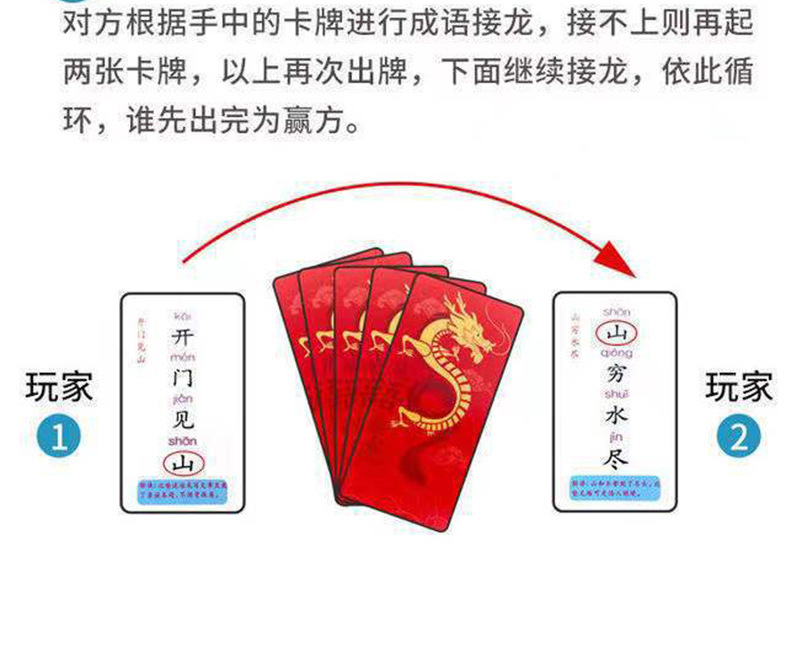Idiom chain game, playing cards, fun Chinese character board game cards for primary school students, parent-child interactive picture viewing game cards pic 9