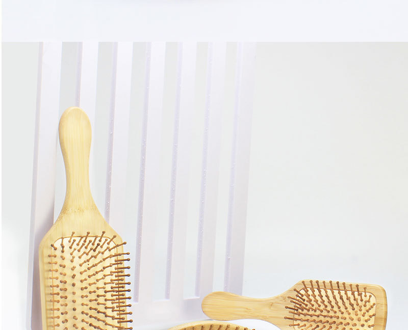 Wholesale of natural bamboo and wood combs, air cushion massage combs, large curly hair scalp massage combs, hair styling combs, and hair smoothing airbags pic 11