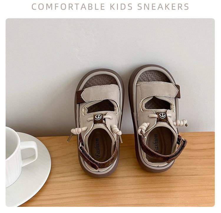 童库兔丨韩版儿童凉鞋复古男童沙滩鞋2023夏新款软底女童休闲运动详情14