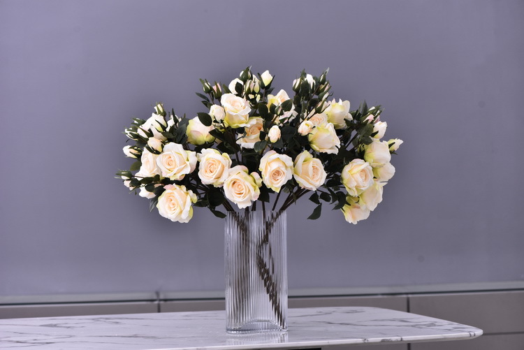 Factory wholesale of 5-head simulated rose with charred edges, retro Greek rose, living room, hotel and homestay photography props rose pic 42