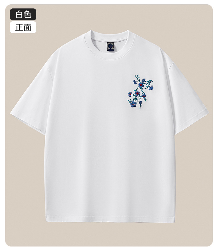 国潮夏季休闲纯棉短袖t恤男中国风刺绣宽松大码男装详情35