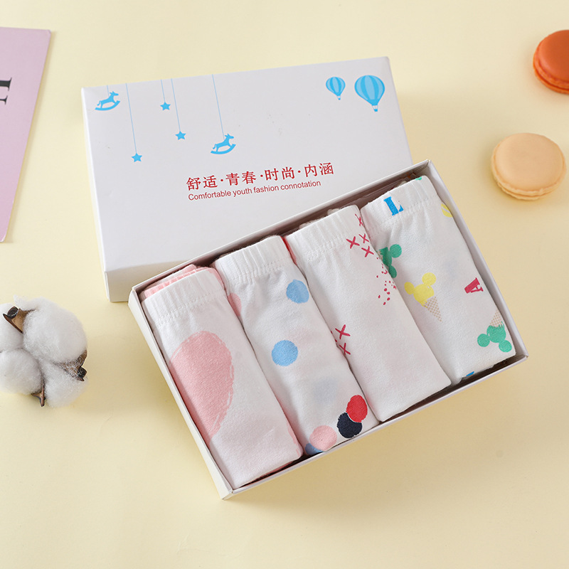 2023儿童内裤女宝宝纯棉四角内裤中小童装女孩平角短裤不夹PP盒装详情17
