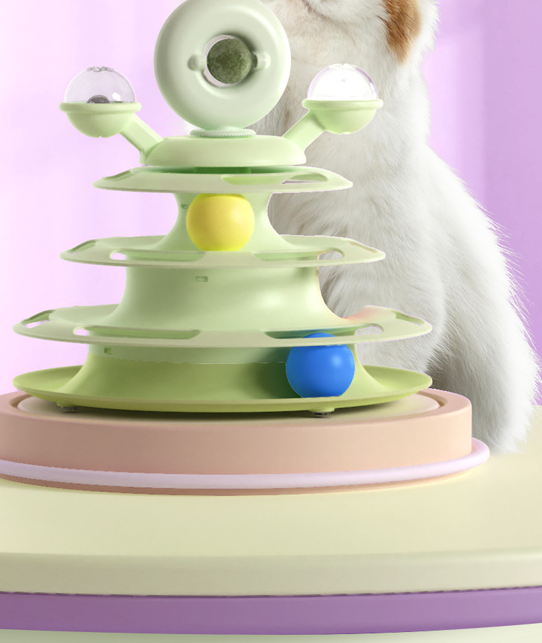New pet toys: Cat spinning wheel, windmill, mint, feather, cat toy stick, track, play plate, cat toy pic 6