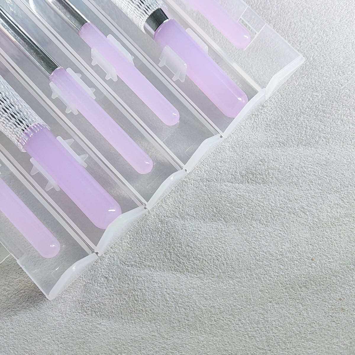 新品现货款水晶杆套刷PVC盒装6合一便携式收纳桶仿羊毛化妆刷批发详情9