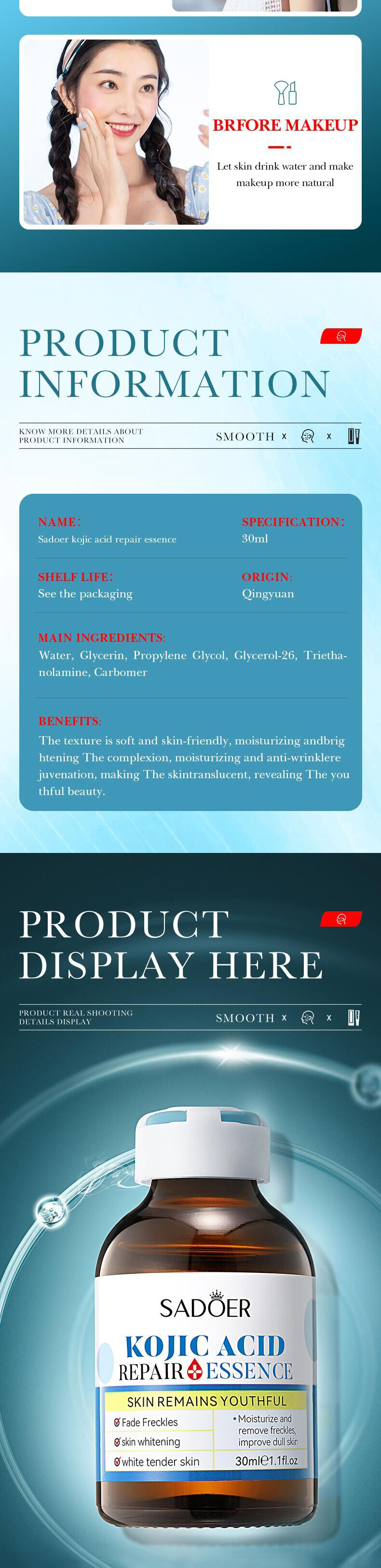 30ml SADOER Hydrating, Moisturizing and retinol Repairing Essence for cross-border export pic 8