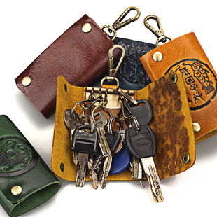 厂家批发直销通用款汽车钥匙包真皮多功能车用钥匙包双拉链钥匙包详情12