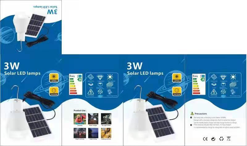 Solar-charged led bulb split type with extension cord, street stall, night market, outdoor camping power outage emergency light pic 3