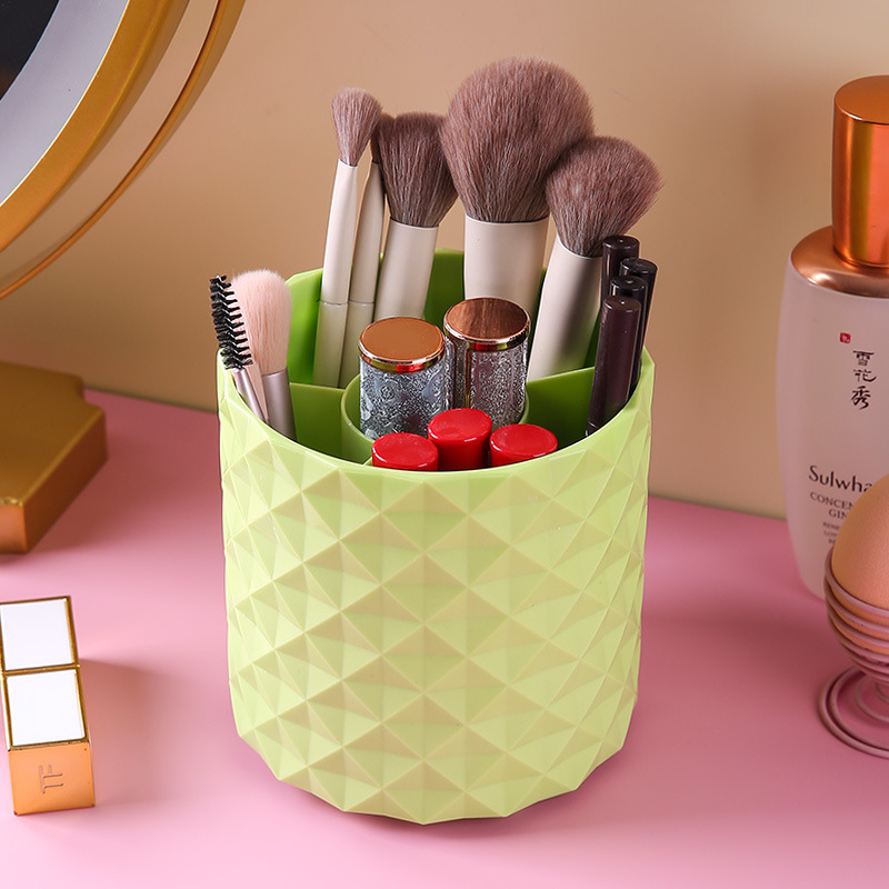 360-degree rotating pen holder, large-capacity makeup brush bucket, desktop storage box, cosmetics and lipstick storage box, rotating bucket pic 19