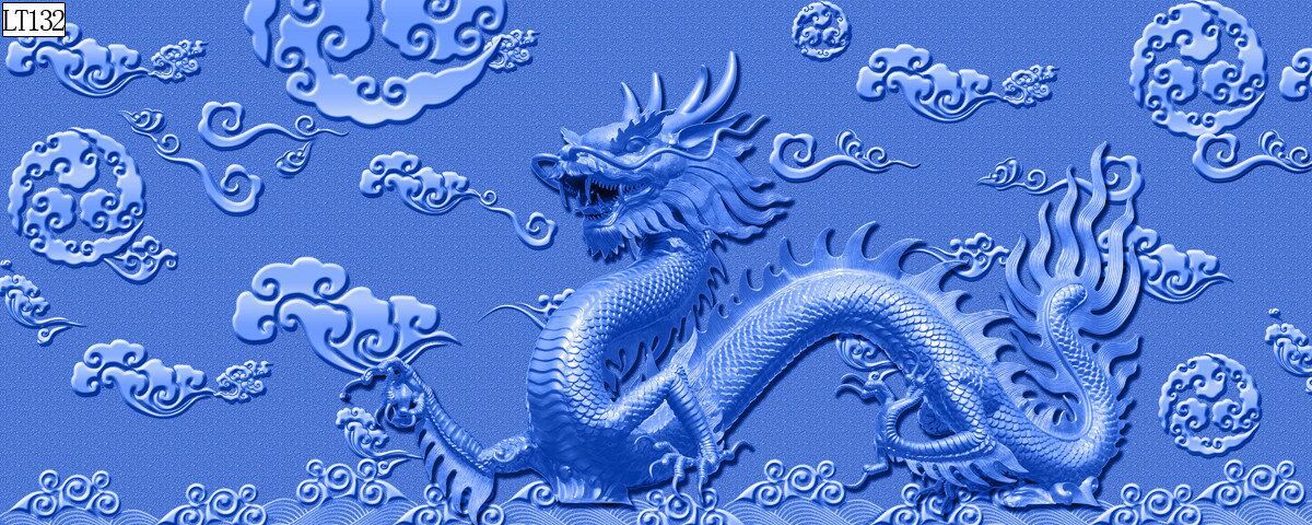 Fish tank aquarium decorative landscape background painting, pp material without glue, dragon background painting, two dragons playing with a pearl, dragon Roaming the world painting pic 29