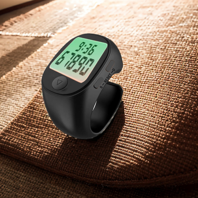 Finger silent counter clock with LED light, counting the flow of people, silent ring counter gift box pic 1