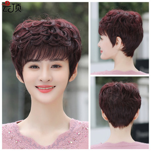 Wig for women with medium to long hair, French Internet celebrity, real hair, hair cover style, collarbone long straight hair, real hair cover factory wholesale pic 7