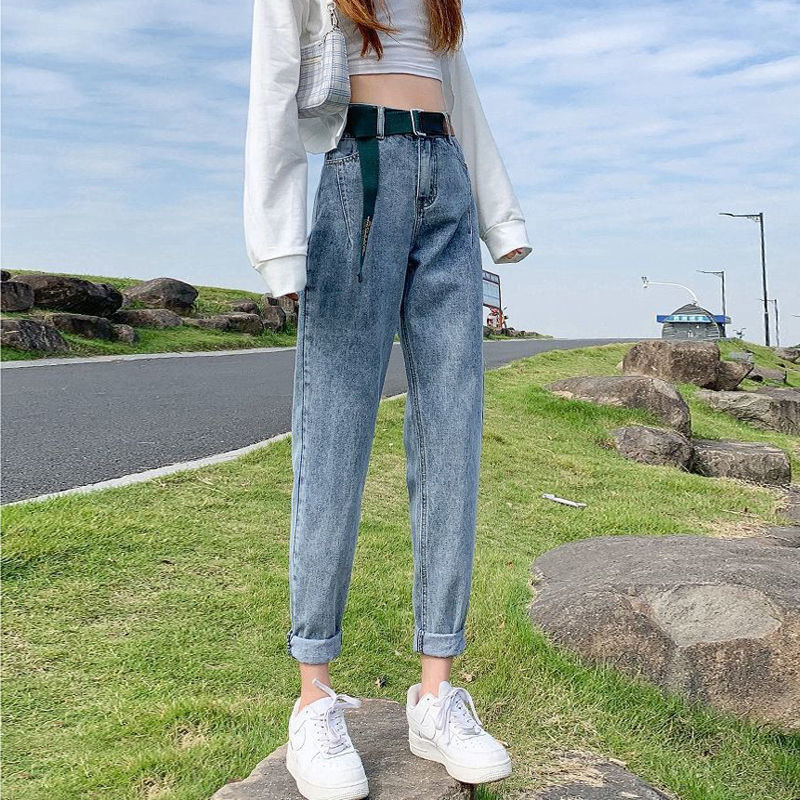 2022 Summer new style denim long pants for women, Korean high-waisted, slimming, floor-length wide-leg pants, wholesale from foreign trade street stalls pic 29