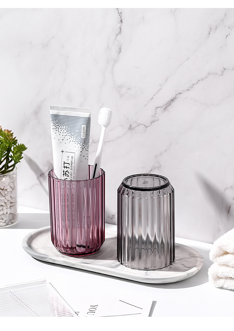 Transparent thickened washbasin cup, hotel brushing cup, homestay toothbrush cup, plastic cup, simple toothed cylinder without handle pic 18