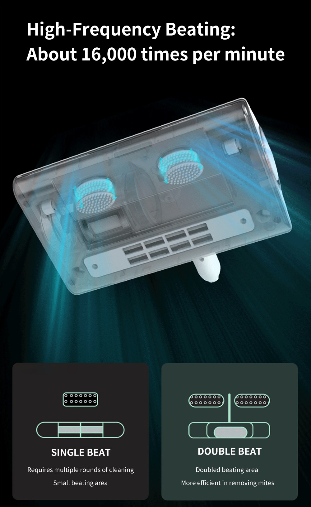 Bed dust mite remover, household professional mattress vacuum cleaner, mattress cleaning machine with ultraviolet lamp pic 5