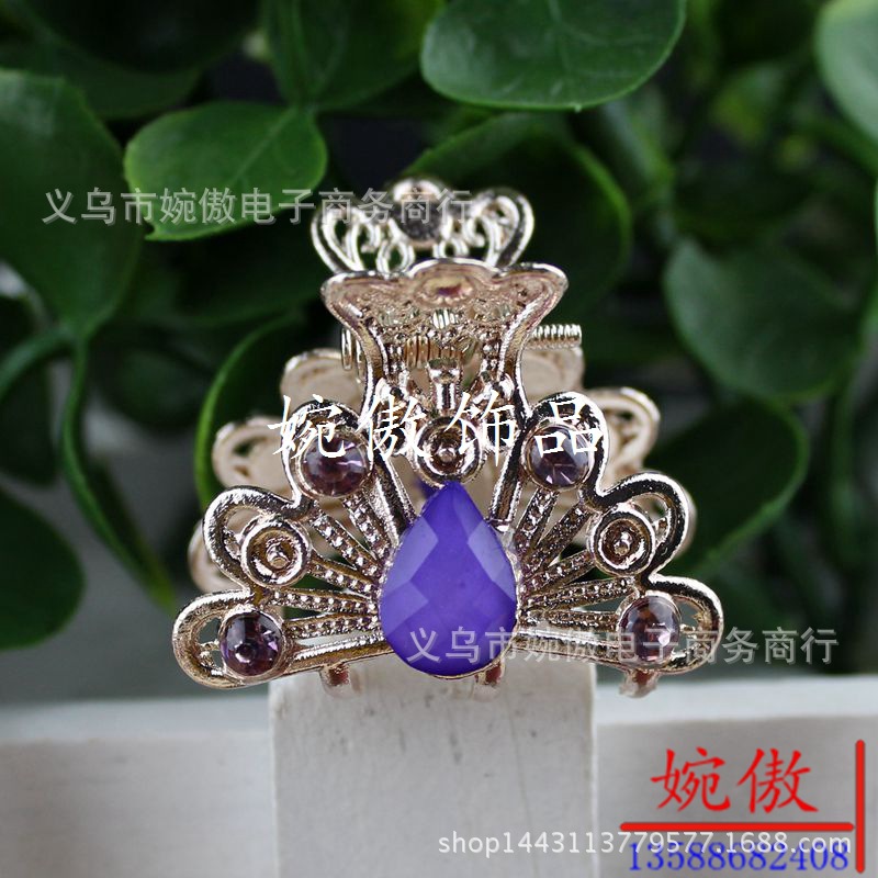 Alloy diamond-encrusted small claw clips, grab clips, hair clips, gold and silver, Yiwu two-yuan store small commodity headwear wholesale pic 30