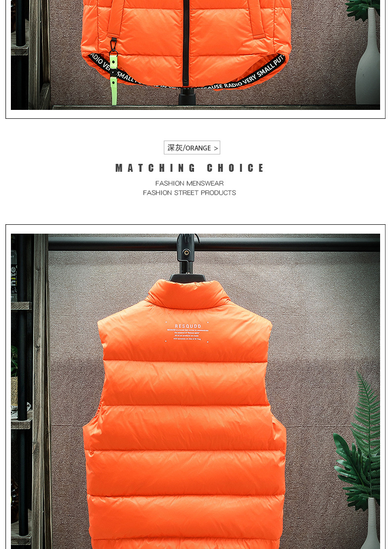 Down vest men 2022 Autumn and winter warm vest, Korean version of white duck down vest for teenagers and students, trendy brand pic 10