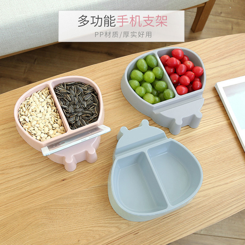 Creative plastic fruit platter, lazy person with phone stand, snack fruit platter, living room, home and dormitory wonder, fruit platter with stand pic 1