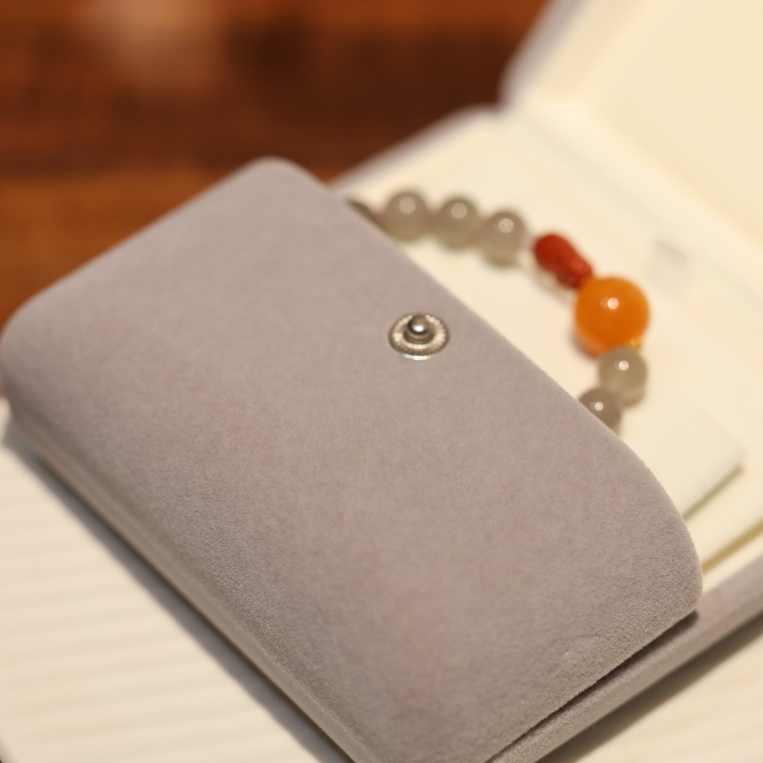 Double-opening velvet snap-on jewelry box, gift box, packaging box, collectible box, storage box pic 4