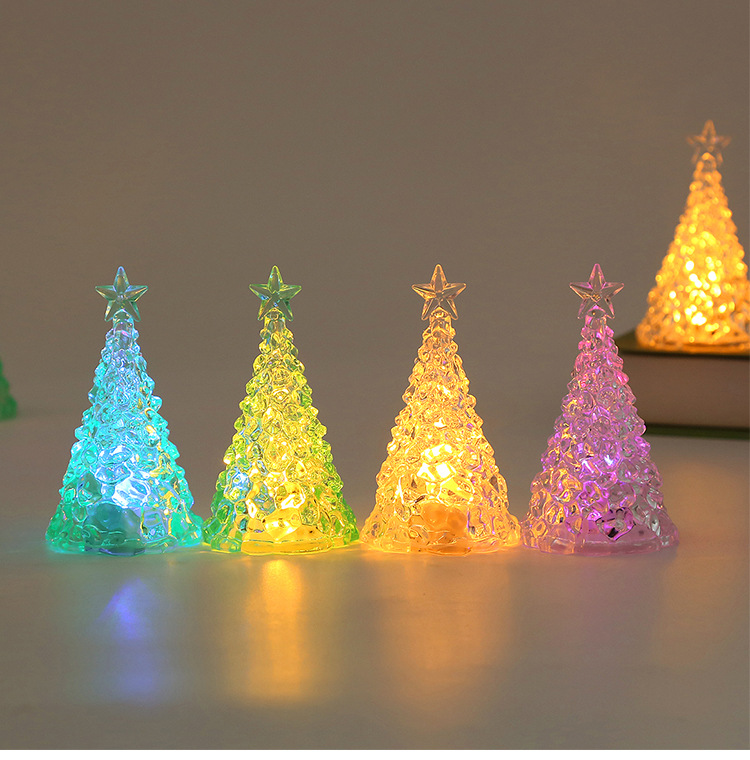Cross-border Christmas decorations, Christmas trees, Christmas Eve gifts, led candle lights, table ornaments, crystal night lights pic 1