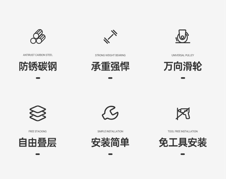 多层厨房落地置物架 家用移动小推车放蔬菜篮子零食架玩具收纳架详情2