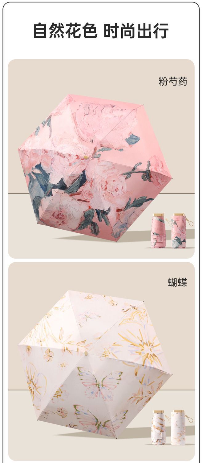 超轻太阳伞雨伞防晒防紫外线女小巧轻便防晒伞遮阳伞五折晴雨两用详情6