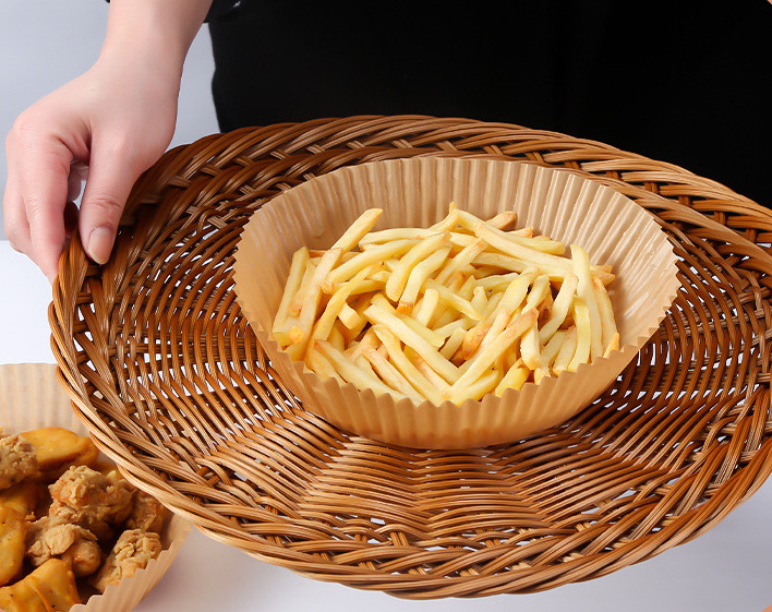 家用空气炸锅专用纸圆形硅油纸盘食品级不粘锅吸油纸垫纸厂家直销详情11